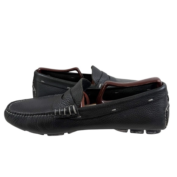 Cole Haan Nike Air Penny Black Loafers Size 9 Wide Black Leather Slip On Shoes - Picture 3 of 13